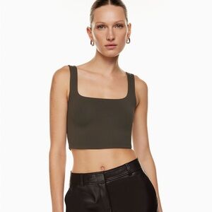 Aritzia Brown Square Neck Tank Top